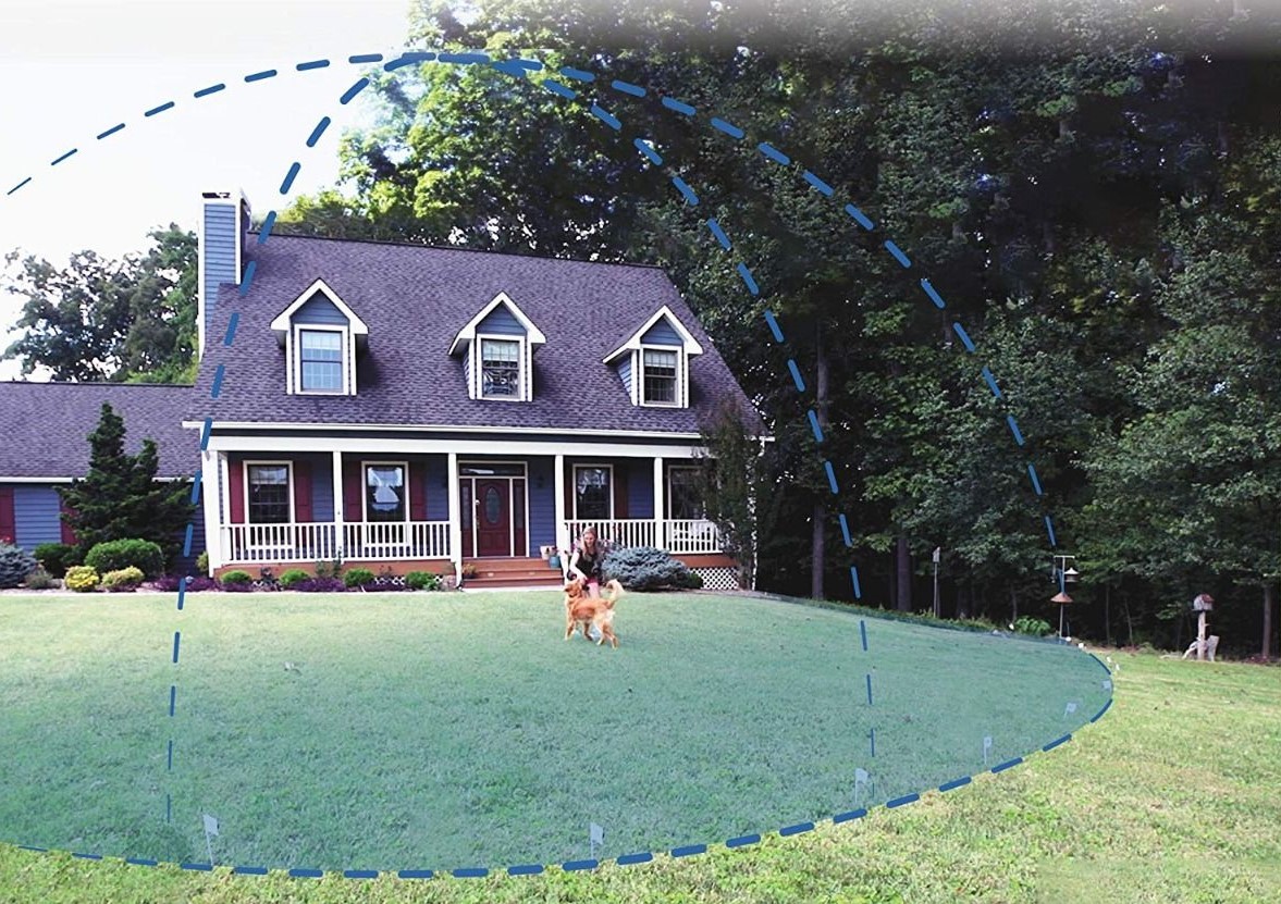 A visualization of an electric dog fence